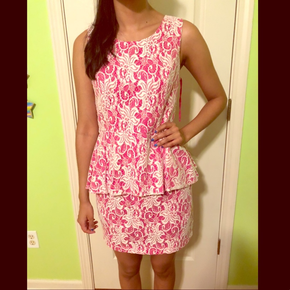 Romeo & Juliet Couture Pink & White Lace dress!